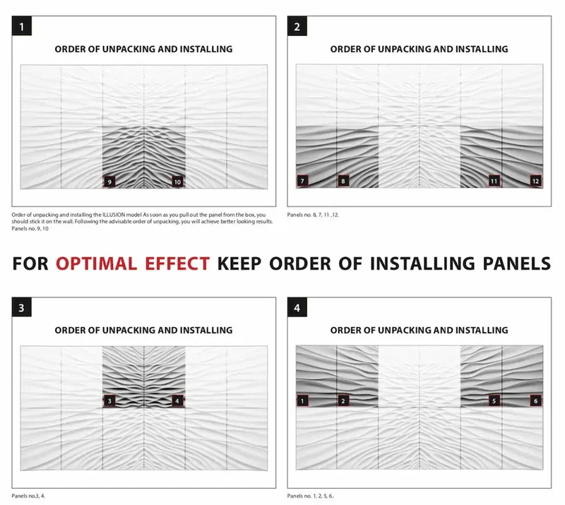 3D Gypsum Wall Panels Mural Set - ILLUSION