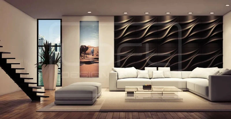 3D Gypsum Wall Art Panels - TIDE