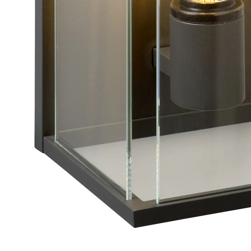 Außenwandleuchte Claire IP54 mit Glasschirm Anthrazit