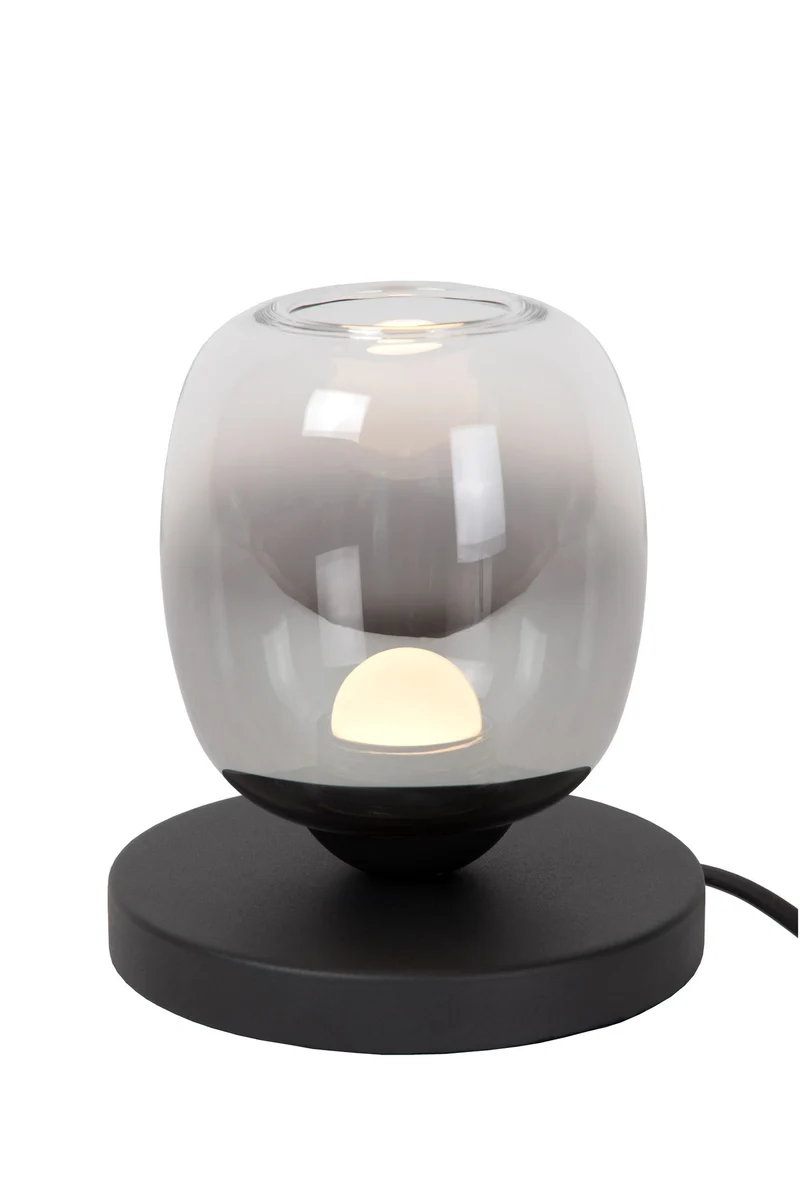 LED-Tischleuchte Tamino Glasschirm Schwarz 15cm