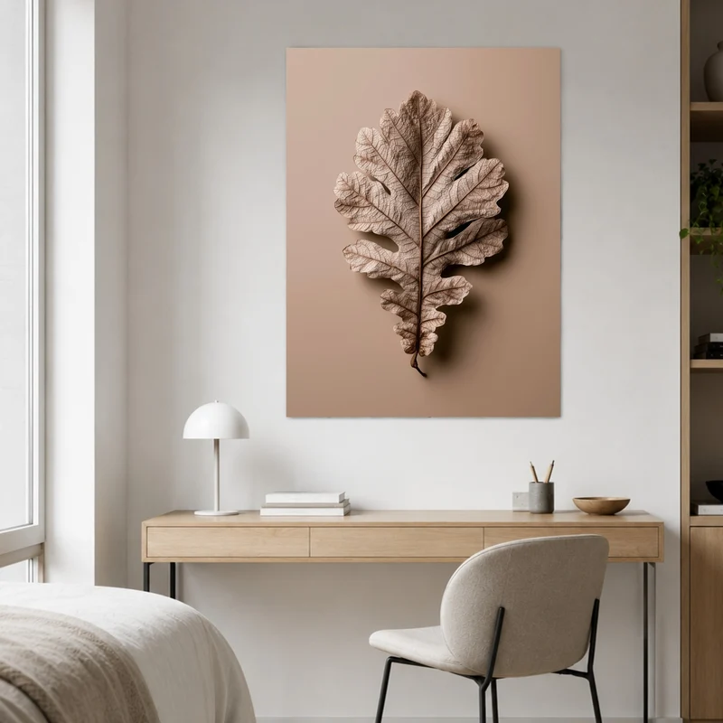 Getrocknetes Eichenblatt Nahaufnahme Leinwand