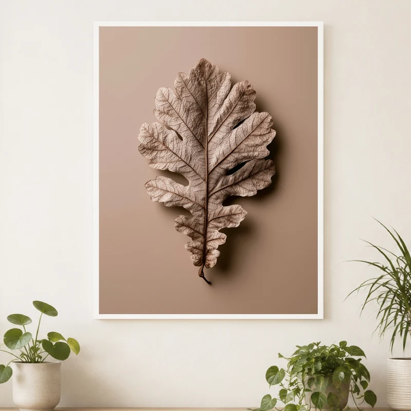 Getrocknetes Eichenblatt Nahaufnahme Poster