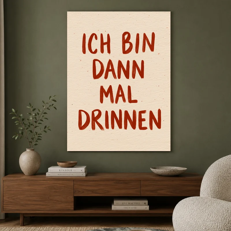 Ich bin dann mal drinnen Leinwand