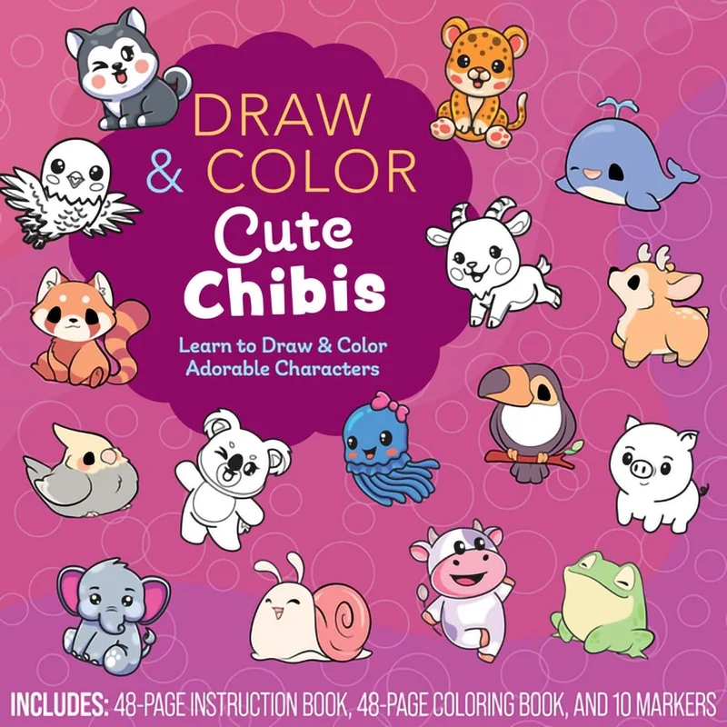 Draw and Colour Cute Chibis