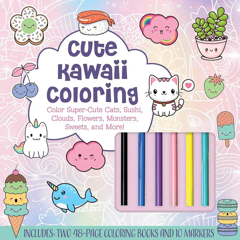 Walter Foster - Cute Kawaii Colouring Kit