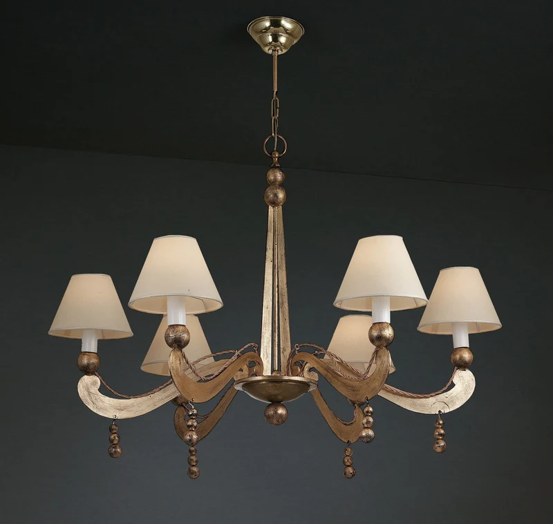 Casa Padrino Luxus Kronleuchter Antikgold B. 75 x H. 85 cm - Handgefertigter Kronleuchter aus Schmiedeeisen - Luxus Kollektion - Edel & Prunkvoll