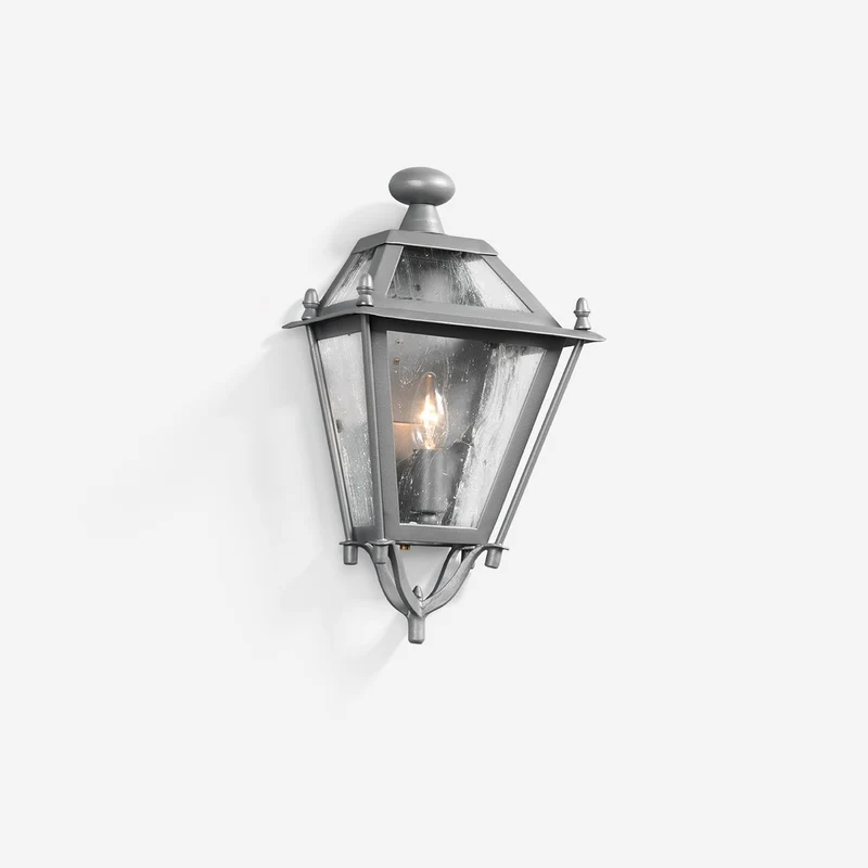 Casa Padrino Luxus Außen Laterne Grau B. 25 x H. 45 cm - Handgefertigte Laterne aus Schmiedeeisen - Luxus Kollektion - Edel & Prunkvoll