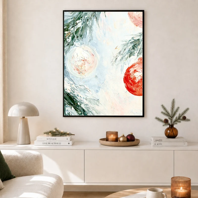 Winterkugeln im Schnee Poster