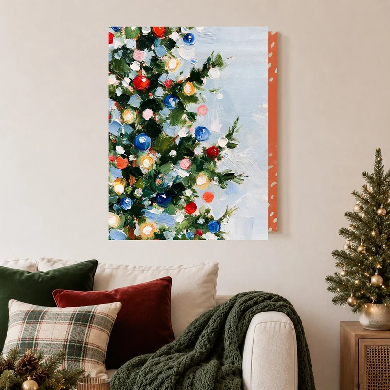 Weihnachtsbaum in Farben Leinwand