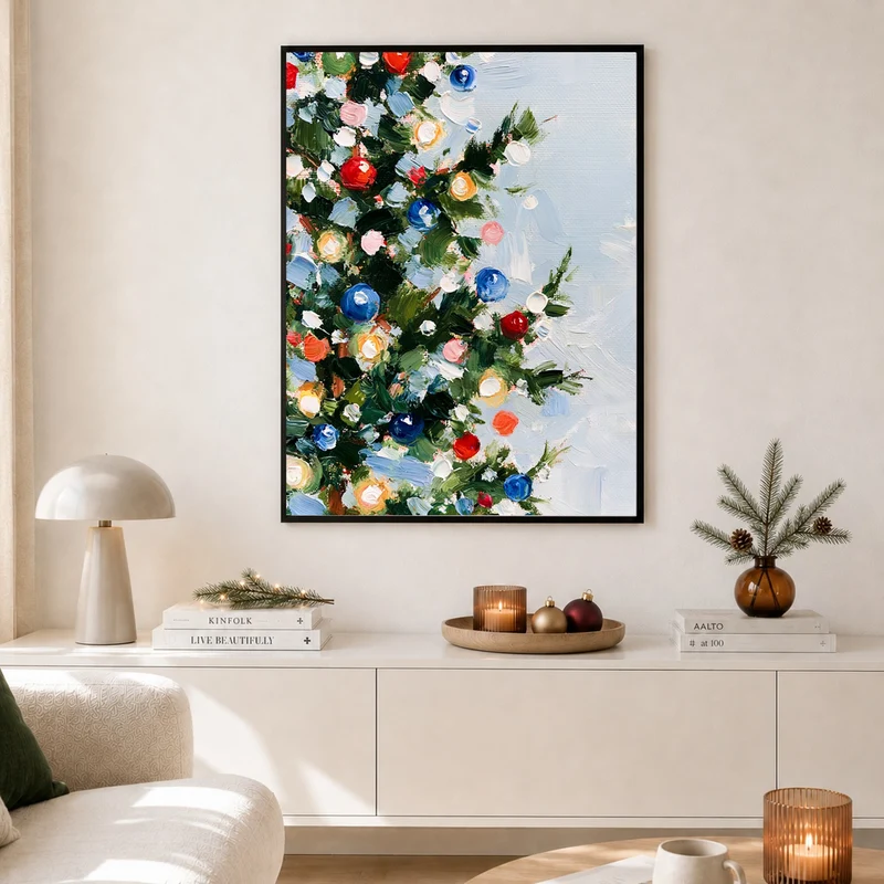 Weihnachtsbaum in Farben Poster