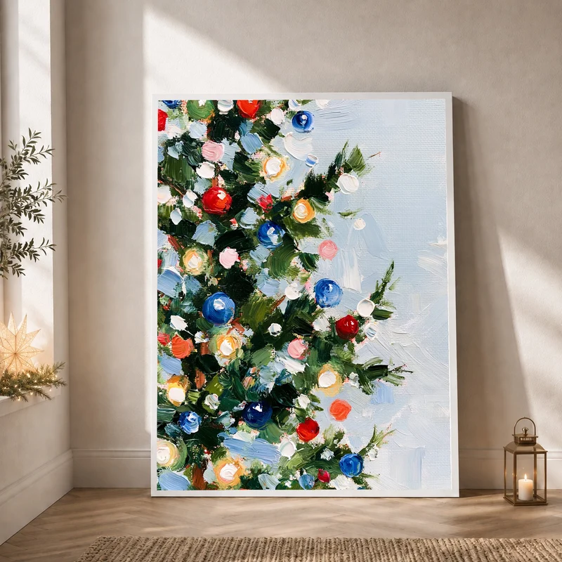 Weihnachtsbaum in Farben Poster