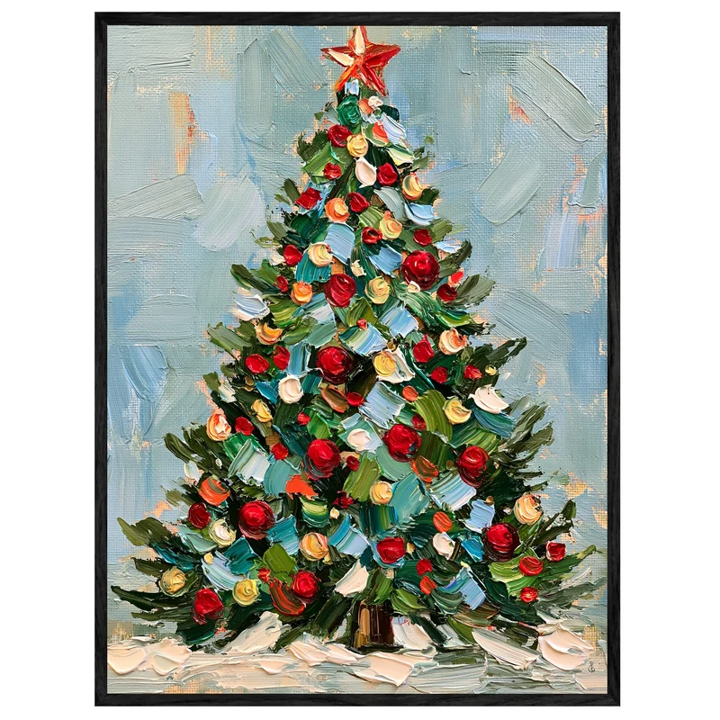 Weihnachtsbaum im Ölgemälde-Stil Leinwand