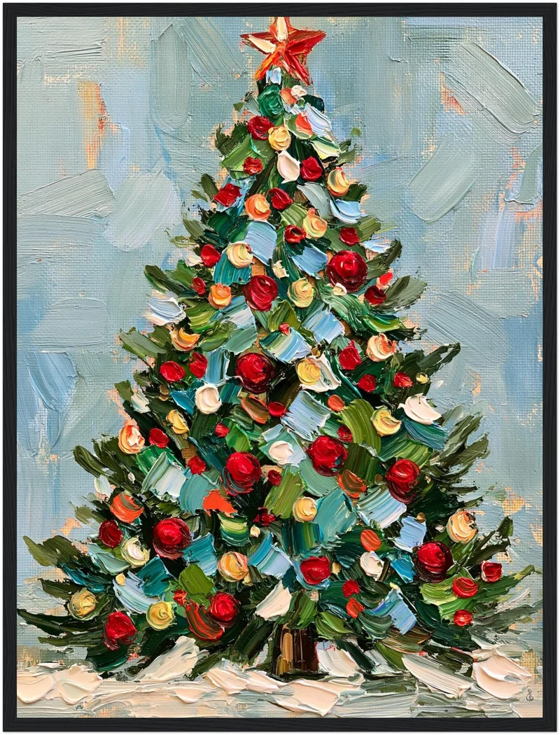 Weihnachtsbaum im Ölgemälde-Stil Poster