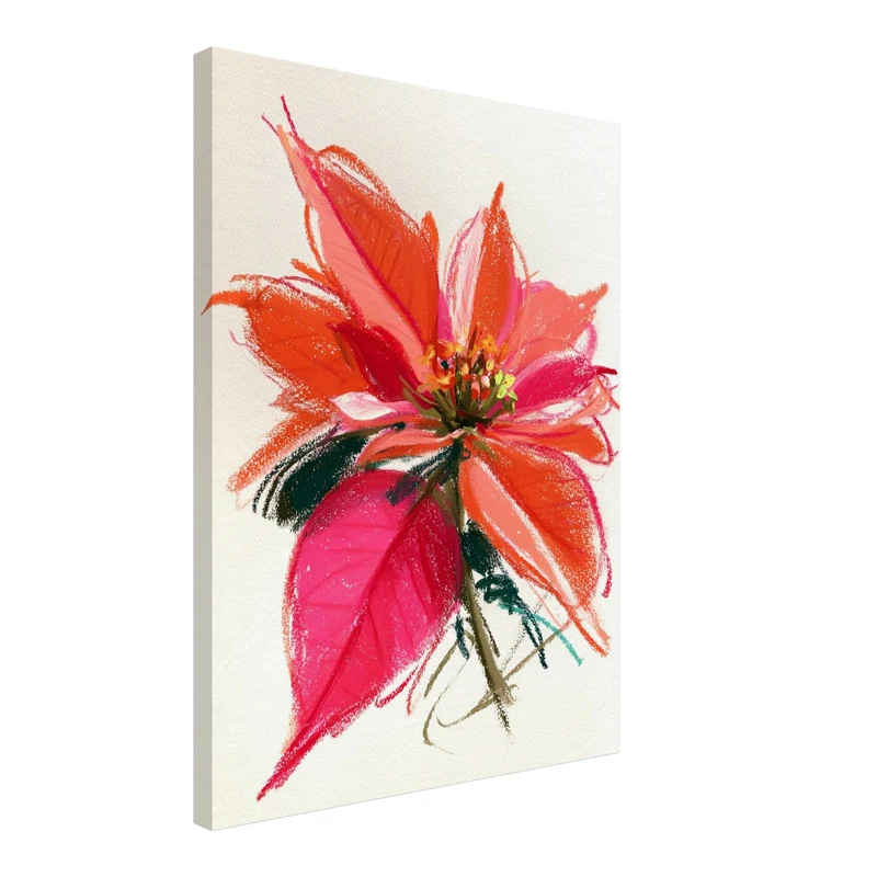 Wilde Poinsettia in rot Leinwand