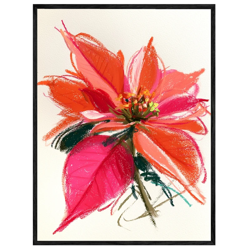 Wilde Poinsettia in rot Leinwand