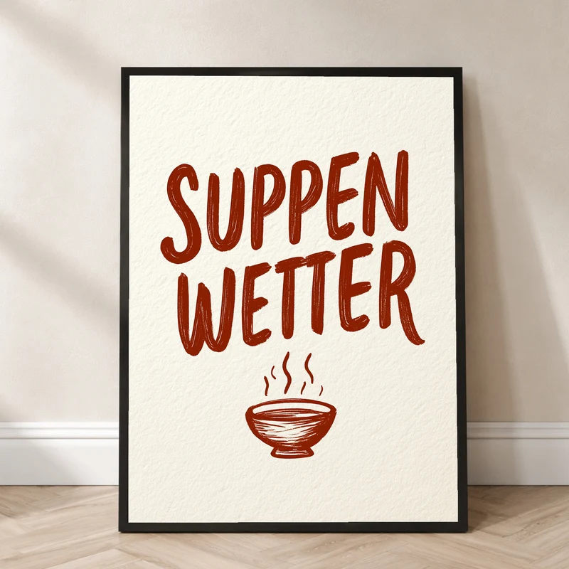 Suppenwetter Spruch Küche Poster