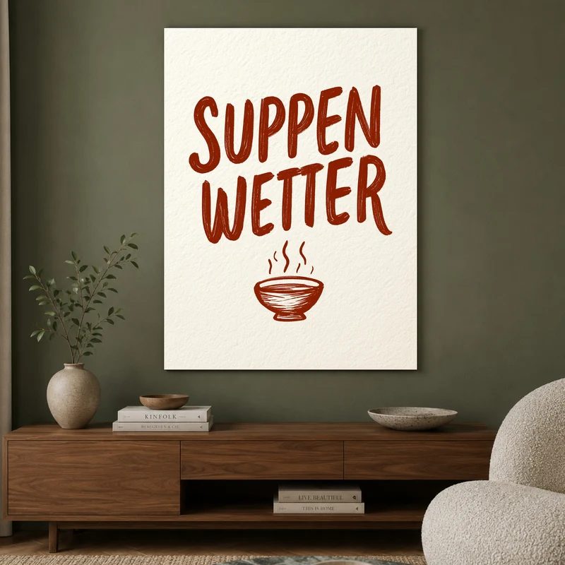 Suppenwetter Spruch Küche Poster