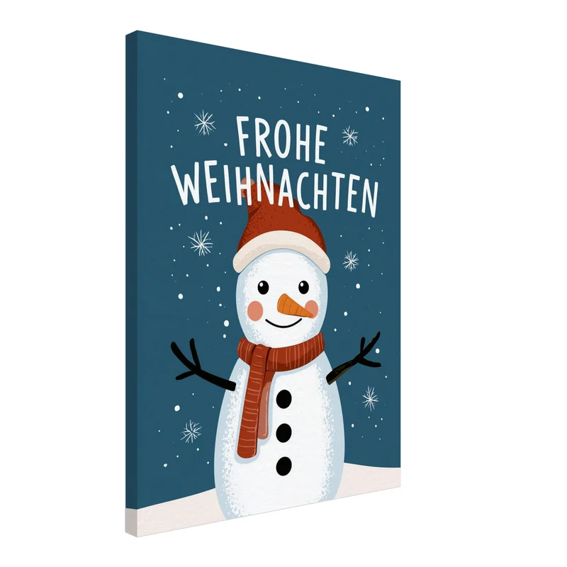 Frohe Weihnachten Schneemann Leinwand
