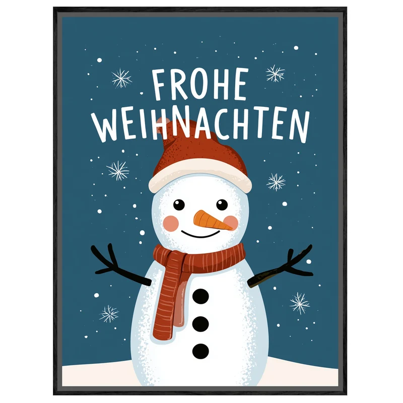 Frohe Weihnachten Schneemann Leinwand