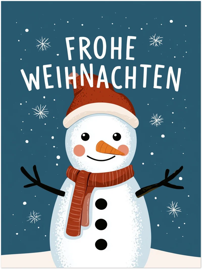 Frohe Weihnachten Schneemann Poster