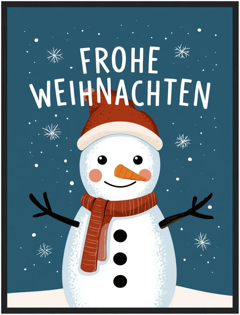 Frohe Weihnachten Schneemann Poster