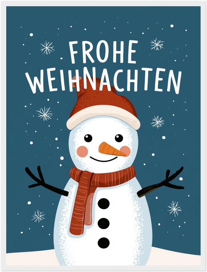 Frohe Weihnachten Schneemann Poster