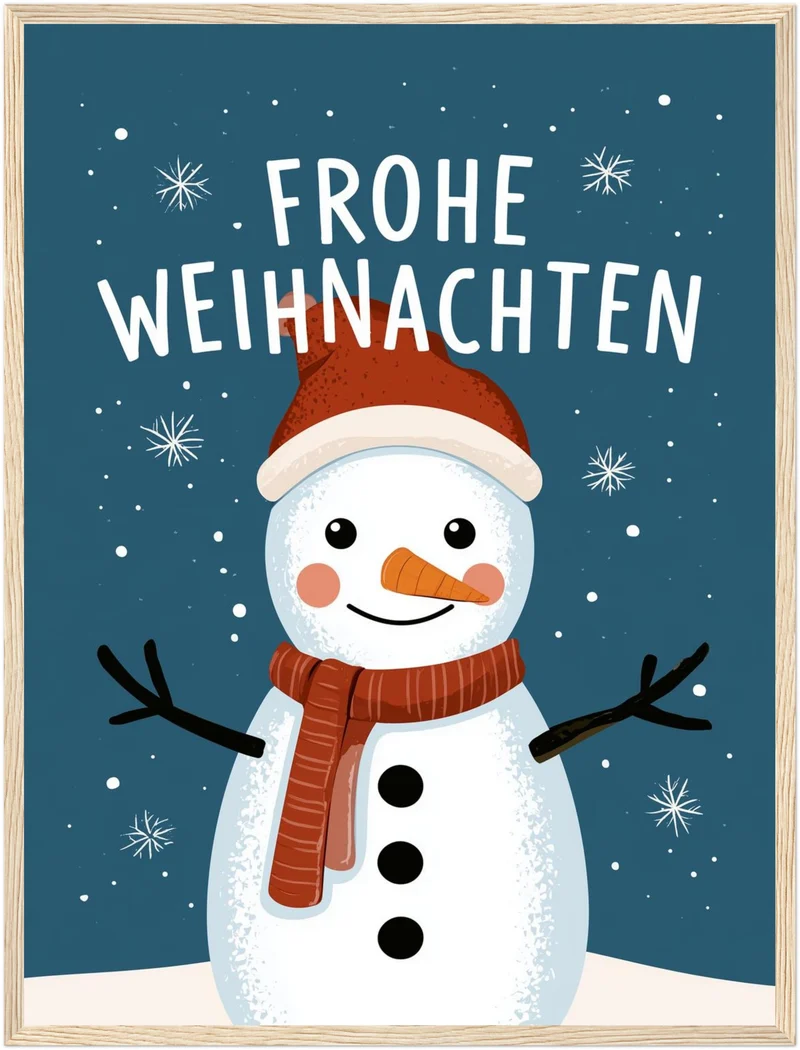 Frohe Weihnachten Schneemann Poster