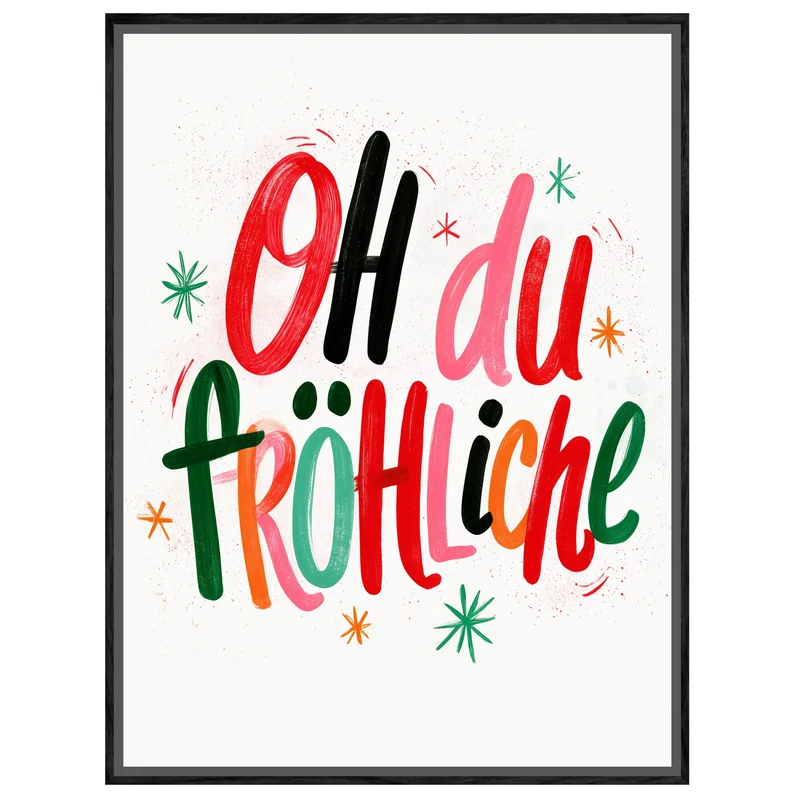 Oh du Fröhliche Lettering Leinwand