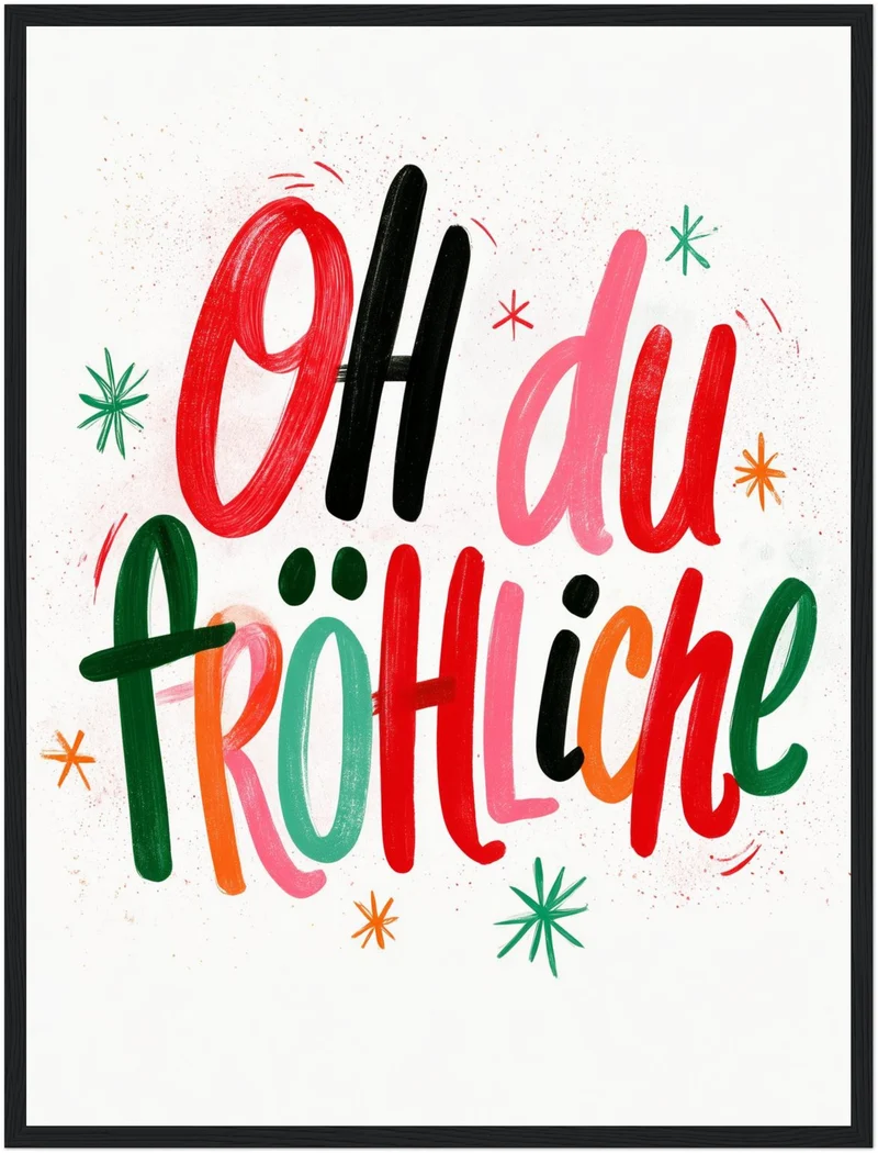 Oh du Fröhliche Lettering Poster