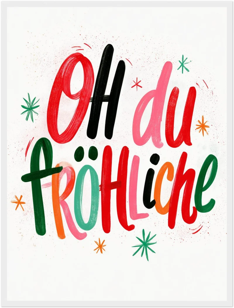 Oh du Fröhliche Lettering Poster