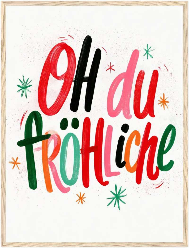 Oh du Fröhliche Lettering Poster