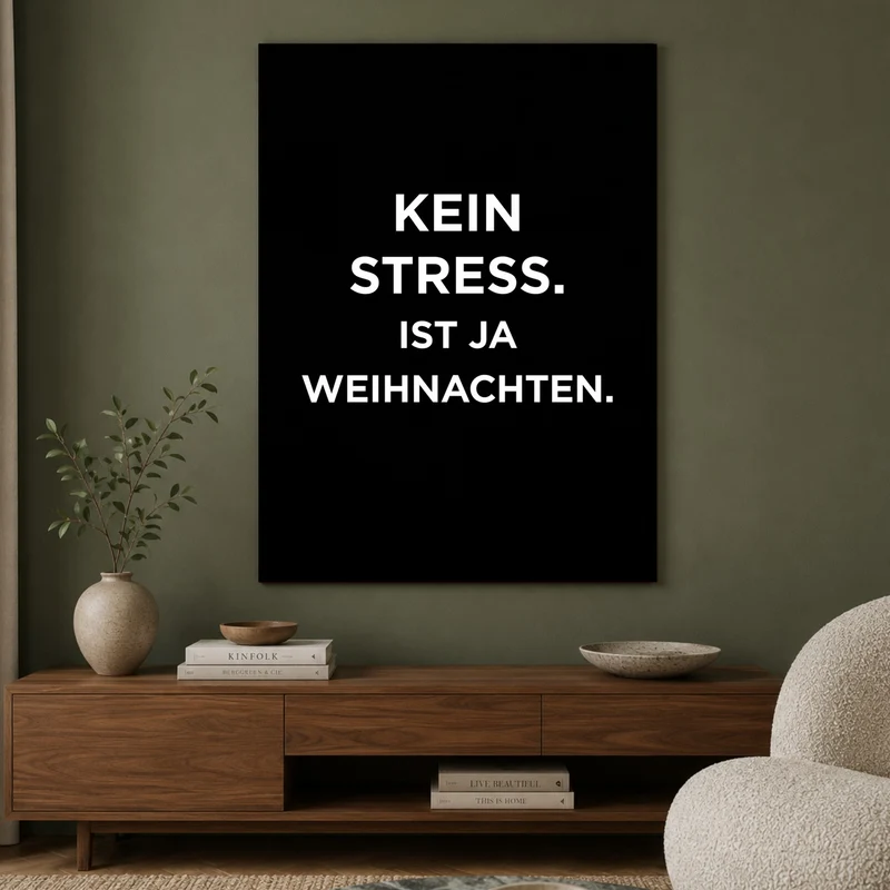 Kein Stress Weihnachten Leinwand
