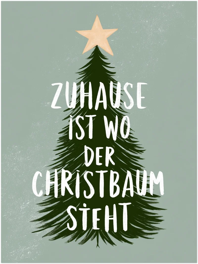 Zuhause ist wo Christbaum Leinwand