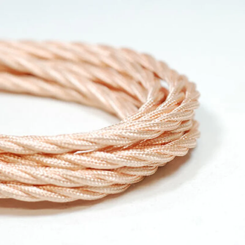 Vintage 2-adriges gedrehtes Seidenstoff kabel 0.75mm²:~1440