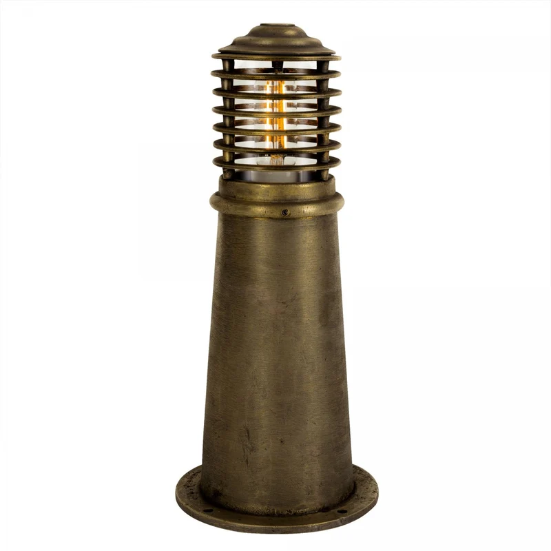 Casa Padrino Jugendstil Sockelleuchte 19 x 19 x H. 45 cm - Bronze - Nostalgische Wetterfeste Außenleuchte