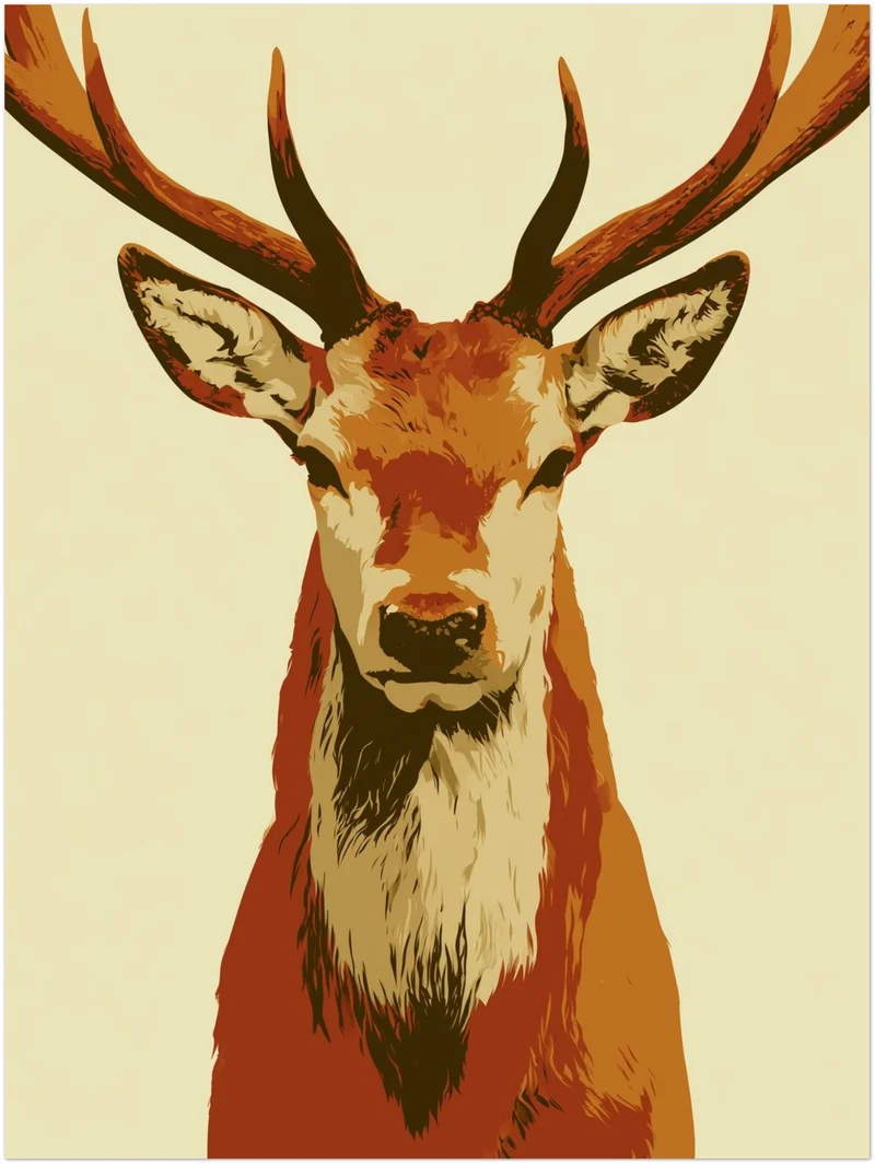 Hirsch im Retro-Stil Leinwand