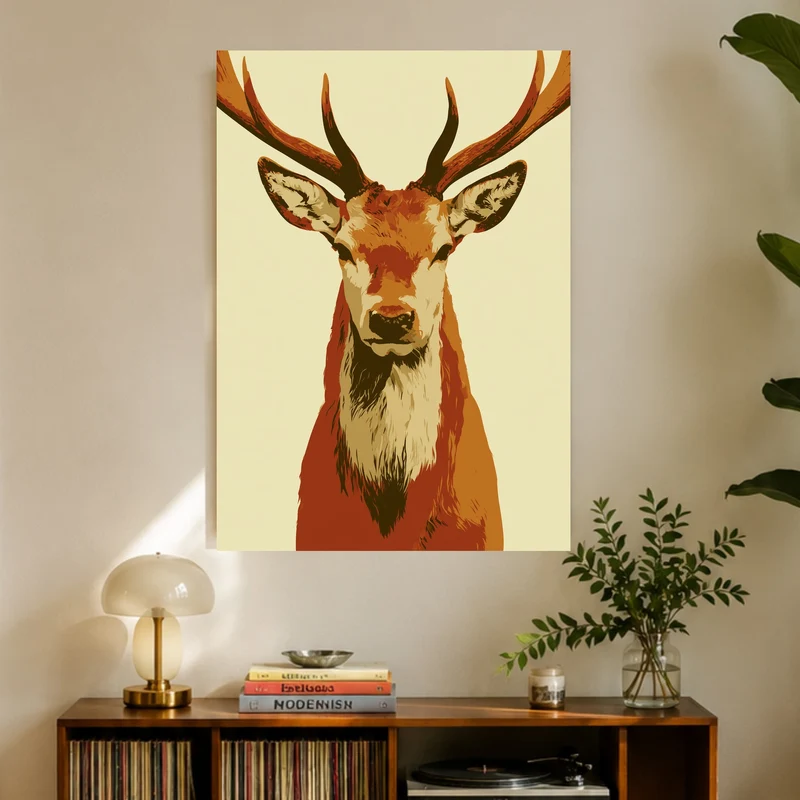 Hirsch im Retro-Stil Leinwand