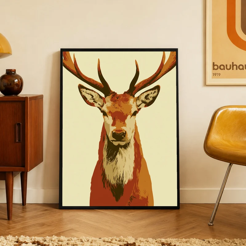 Hirsch im Retro-Stil Poster