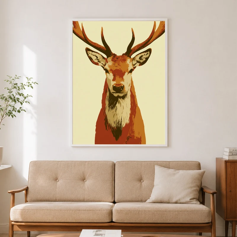 Hirsch im Retro-Stil Poster