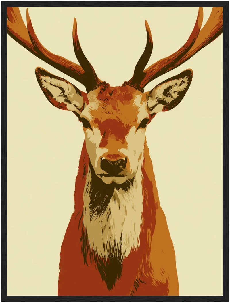 Hirsch im Retro-Stil Poster