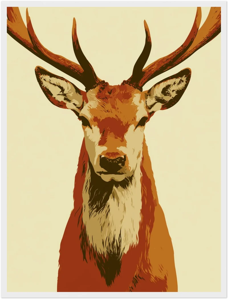 Hirsch im Retro-Stil Poster