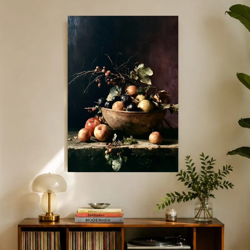 Herbststillleben mit Früchten Leinwand