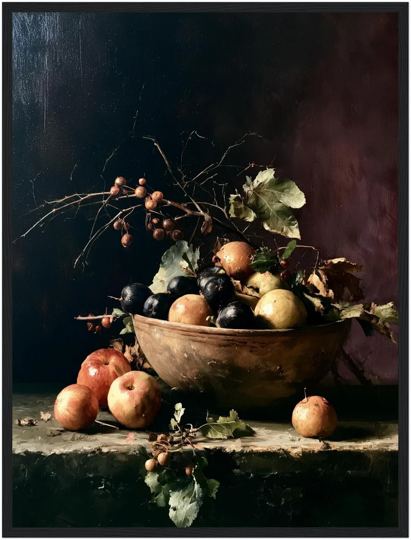 Herbststillleben mit Früchten Poster