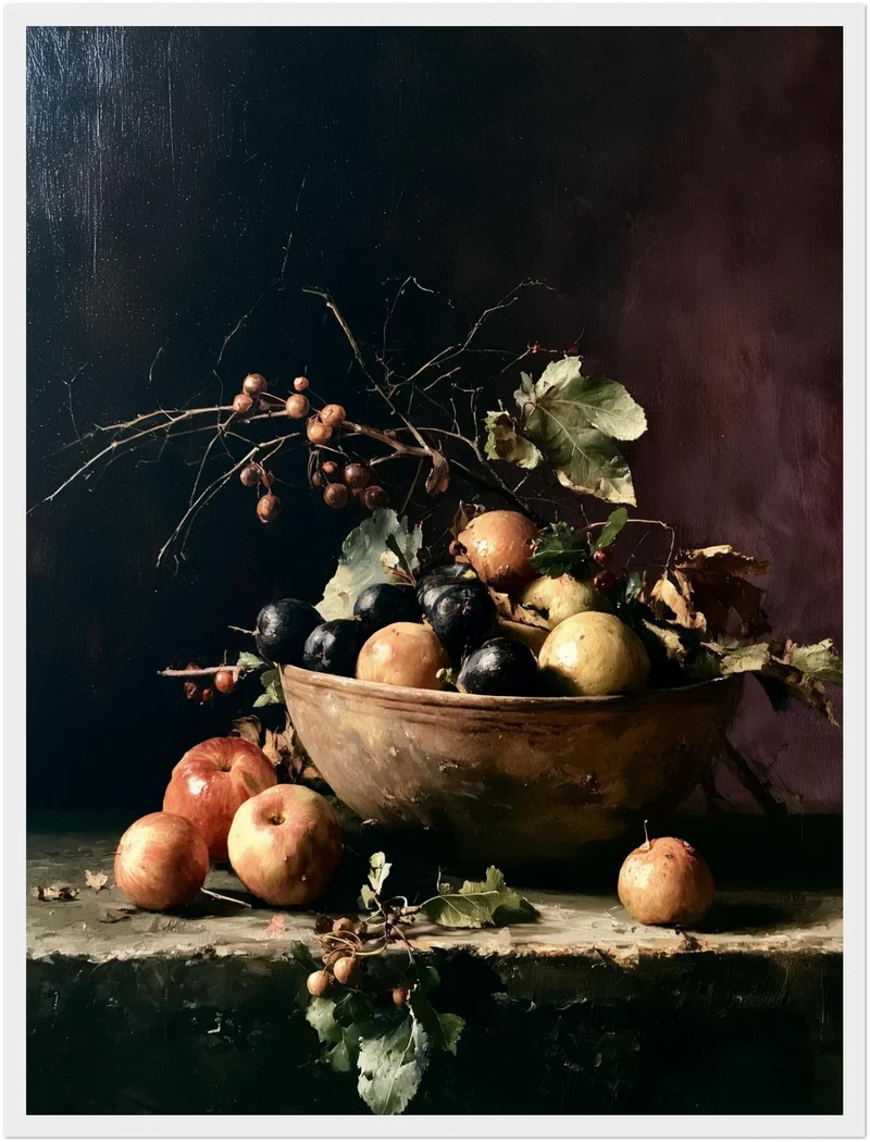 Herbststillleben mit Früchten Poster