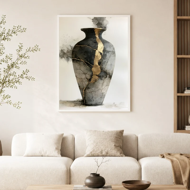 Goldene Risse im Dunkel Poster