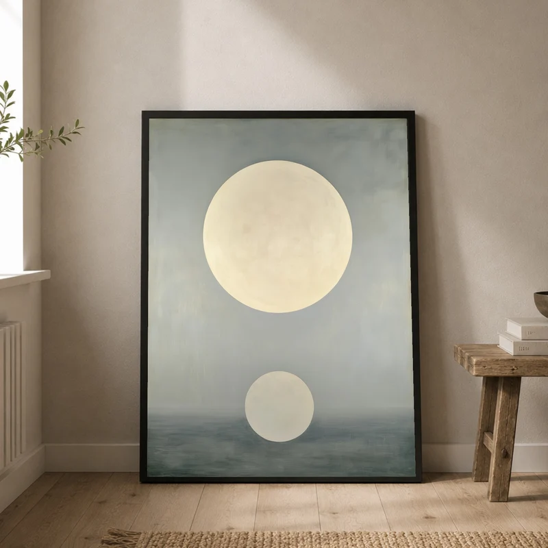 Zwei Monde über Wasser Poster