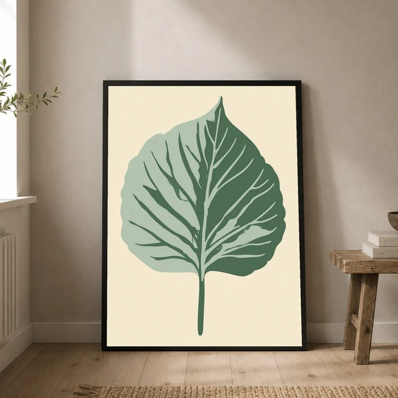 Botanisches Blatt im Zwielicht Poster