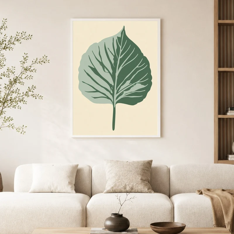 Botanisches Blatt im Zwielicht Poster