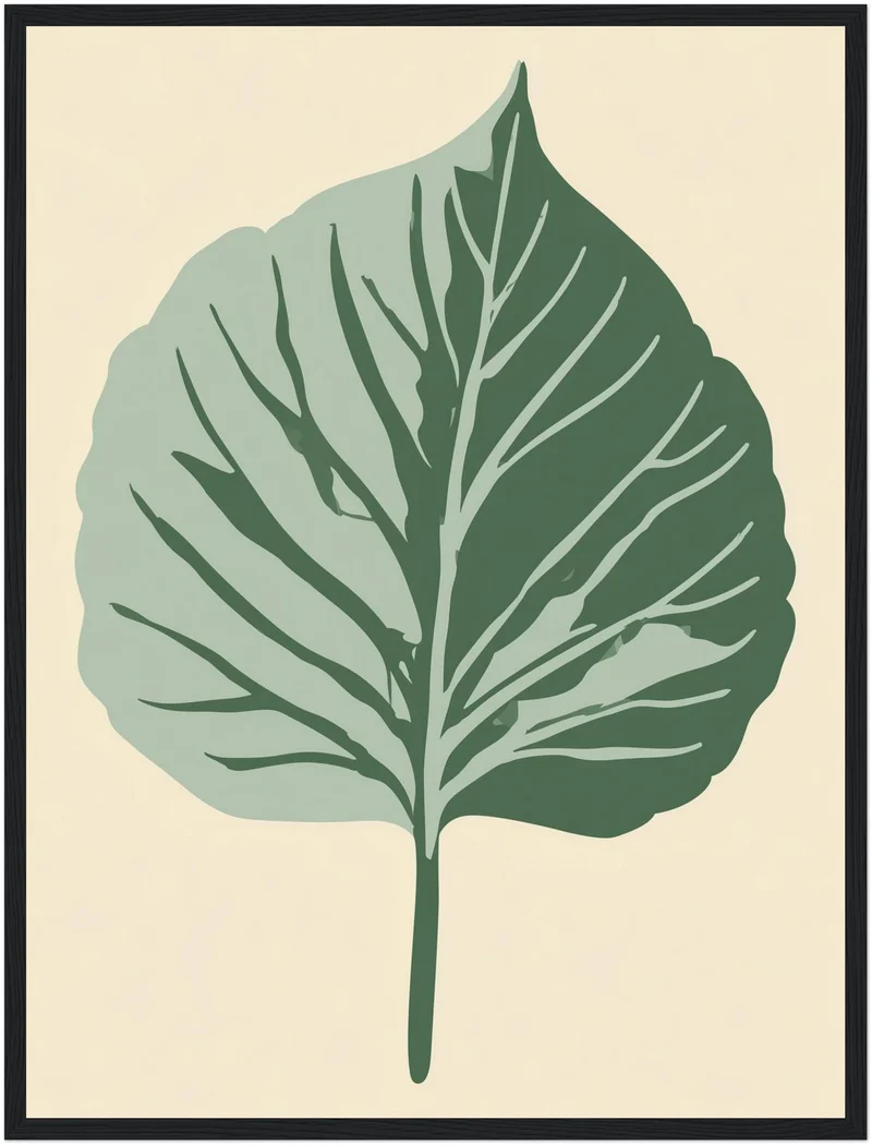 Botanisches Blatt im Zwielicht Poster