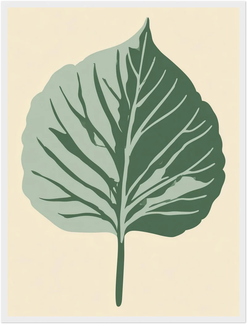 Botanisches Blatt im Zwielicht Poster